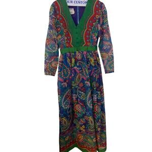 Vintage Miss Elliette California Maxi Dress Sz 10